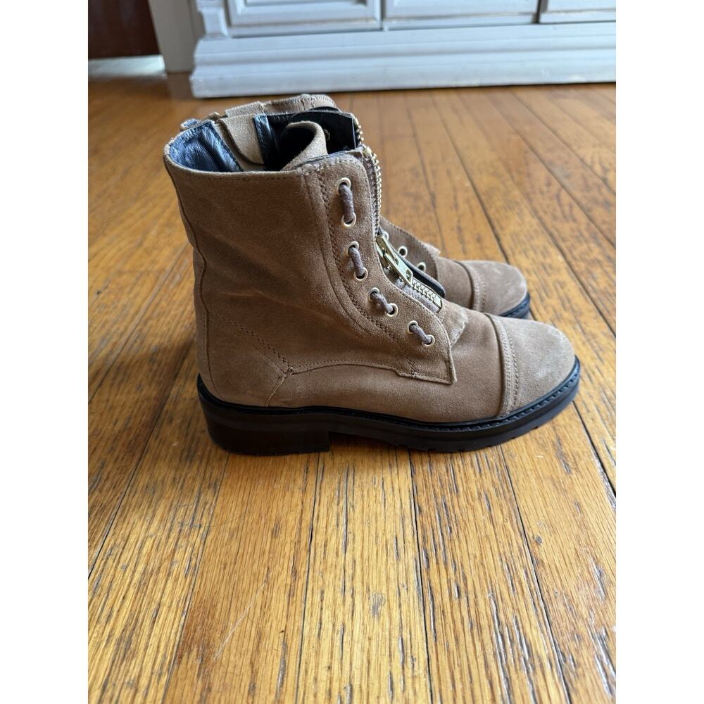 All Saints Ariel Brown Suede Zip Up Combat Boots Size 37 - Picture 4 of 15